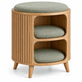 Mueble refugio para mascotas de contorno redondeado, marrón y verde