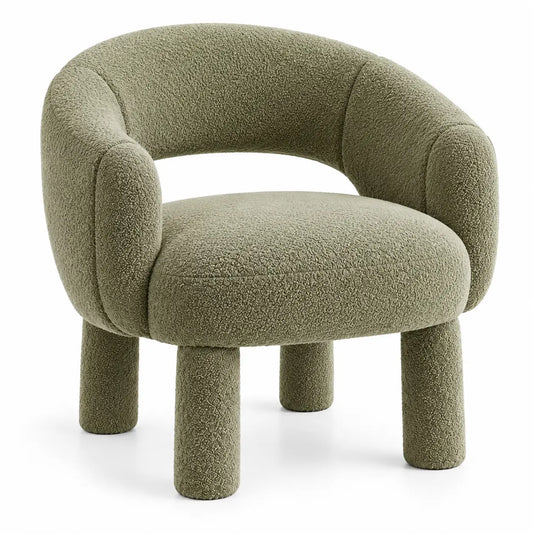 Silla con respaldo de contorno redondeado, verde