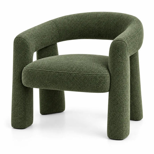 Silla con respaldo de contorno redondeado, verde